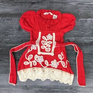 LiaMolly anthro baby girl red knit dress 3-6 mo